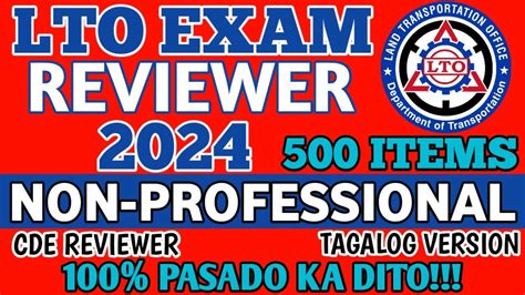 lto online exam tagalog 2024